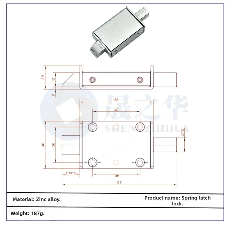 Βαρύς κλειδαριός πόρτας με βολτό αντίκτυπο, αυτόματο κλείσιμο και αυτοκλειδόμενος μηχανισμός