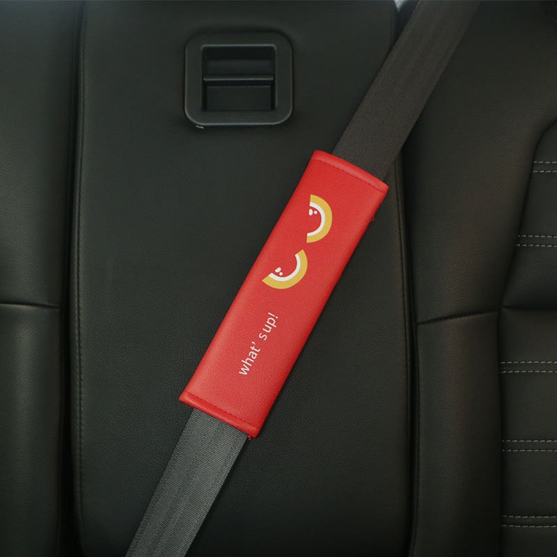 Bőr autóbiztonsági öv vállvédő párna – négy évszakos, hosszított védőfedél, belső dekoráció