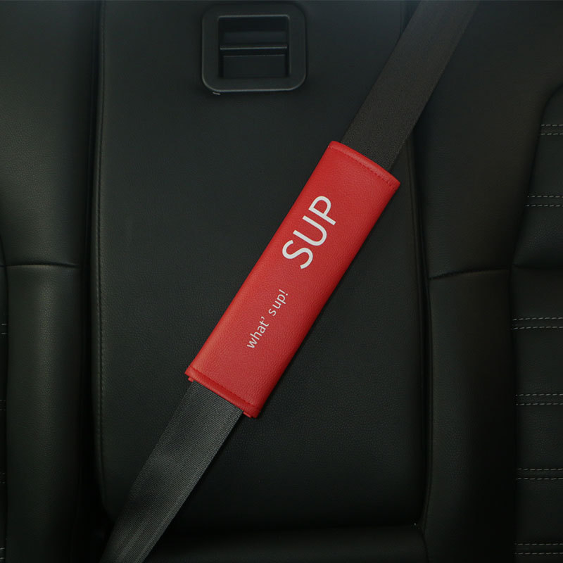 Bőr autóbiztonsági öv vállvédő párna – négy évszakos, hosszított védőfedél, belső dekoráció