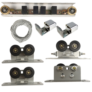 Poluautomatski sustav vodilica za klizna vrata s visećim kotačićem — aluminijska legura, oksidirani završni sloj, model s jednim ili dvostrukim kotačićem, moderni minimalistički stil