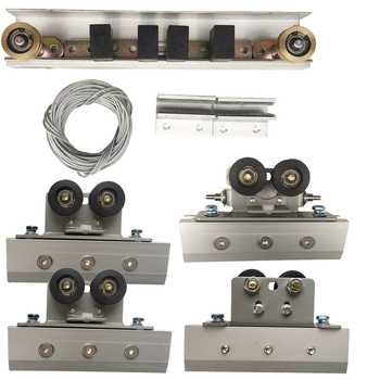 Poluautomatski sustav vodilica za klizna vrata s visećim kotačićem — aluminijska legura, oksidirani završni sloj, model s jednim ili dvostrukim kotačićem, moderni minimalistički stil