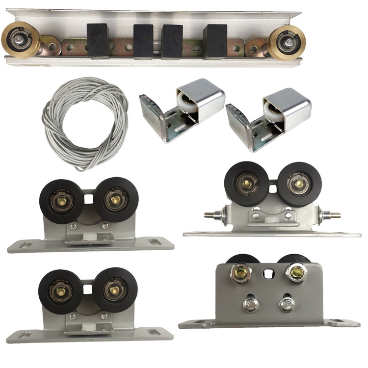 Poluautomatski sustav vodilica za klizna vrata s visećim kotačićem — aluminijska legura, oksidirani završni sloj, model s jednim ili dvostrukim kotačićem, moderni minimalistički stil