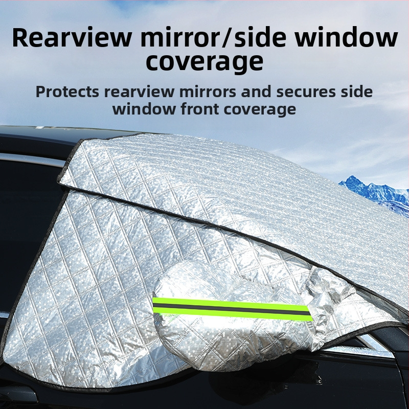Зимна покривка за преден капак на автомобил със магнитно закрепване, удължена версия, алуминиево фолио, универсална, телескопично монтиране