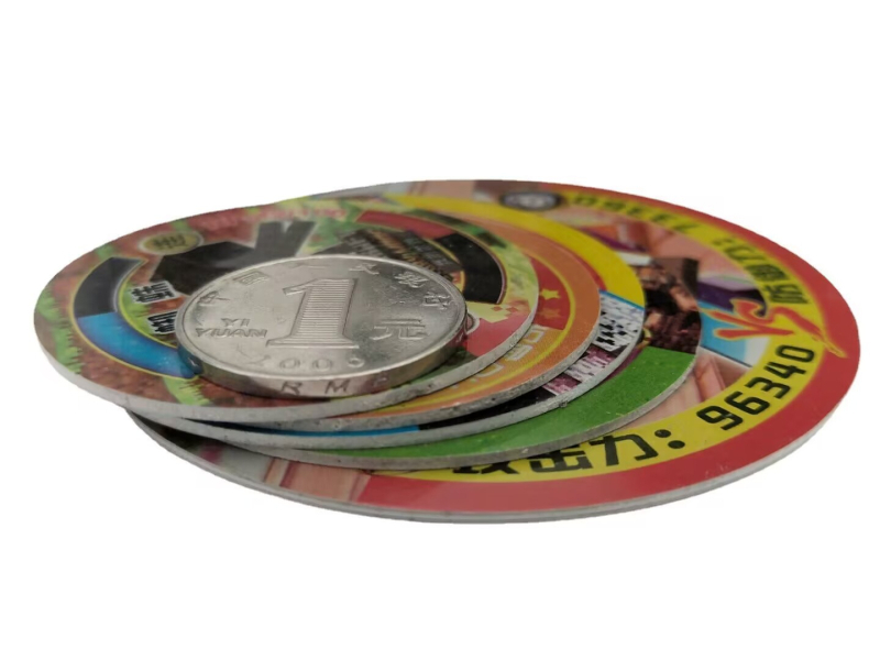 Set od 100 plastičnih okruglih kartica za igre, veličine velike, srednje i male, vodootporne i otporne na pad, PVC kartice