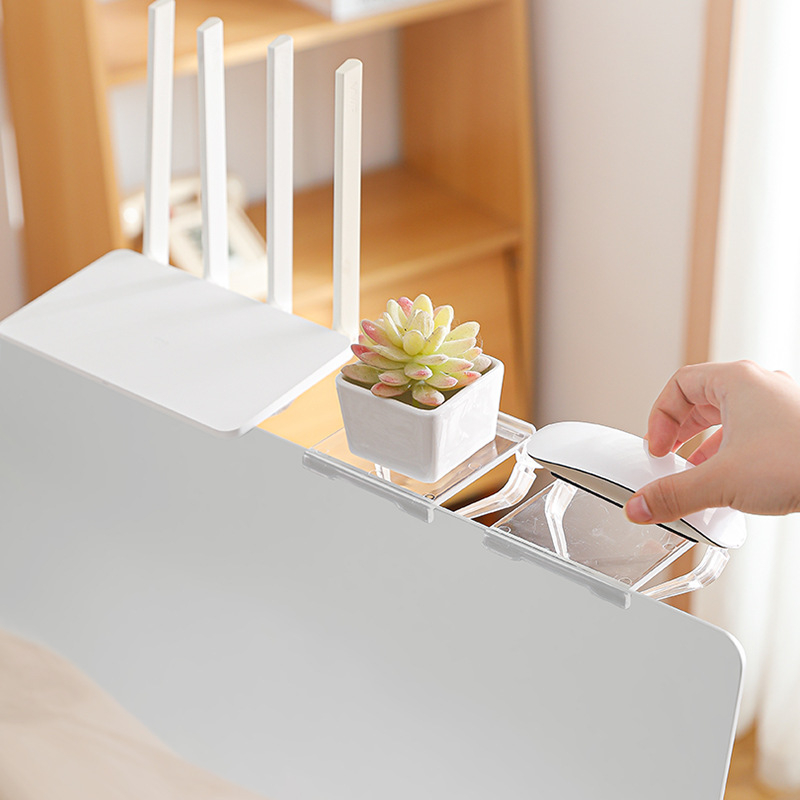 Átlátszó felső kijelzőpolc fúrás nélkül, állítható routertartó a televízió tetejére