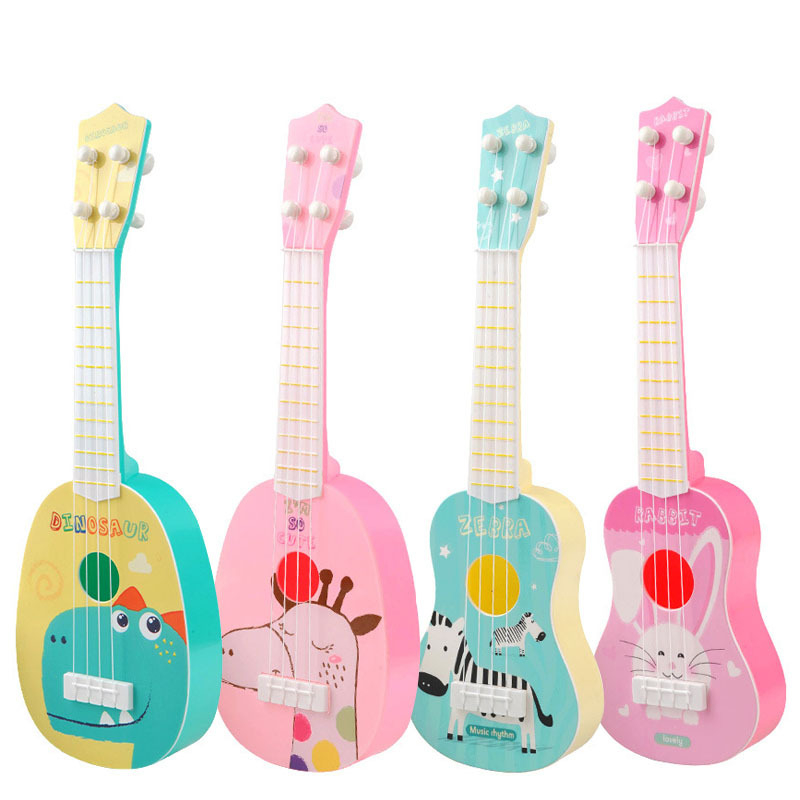 Műanyag mini ukulele gitár játék gyerekeknek 4–6 éveseknek, gitár/basszus kategória, 3C: egyéb játékok 14 éves korig