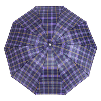 Üzleti háromrészes összecsukható esernyő, poliészter anyag, acél bordák, gumírozott fogantyú, logó nyomtatva