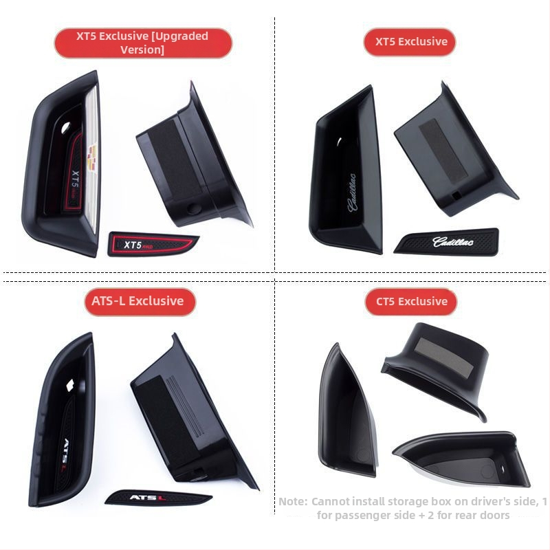 Kutija za skladištenje uz naslon za ruke na vrata Cadillac XT5/XT6 s drškom | Materijal Plastika | Zapremina 100 | Tip Visi