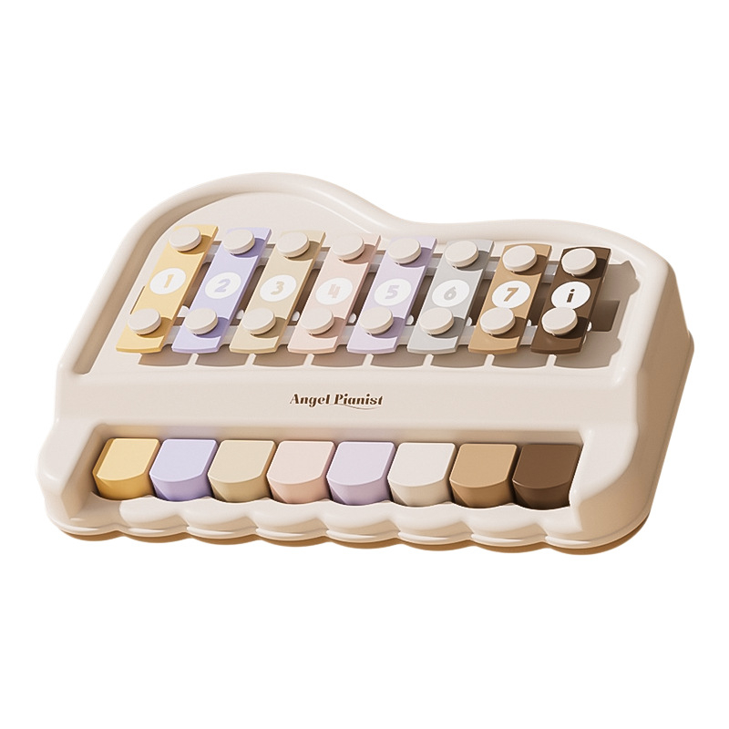 Műanyag nyolc hangú kézi zongorajáték babáknak és kisgyerekeknek – oktatási ütőhangszer a szülő-gyermek interakcióhoz és az érdeklődés fejlesztéséhez