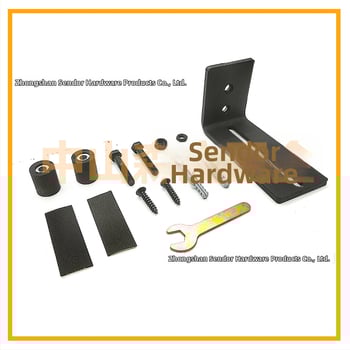 Hardvér na maštaľné dvere: oceľ, matná čierna úprava, model FL50503, osem v jednom možnosti inštalácie, kolieska s dvojitou dierou