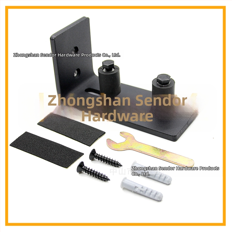 Hardvér na maštaľné dvere: oceľ, matná čierna úprava, model FL50503, osem v jednom možnosti inštalácie, kolieska s dvojitou dierou