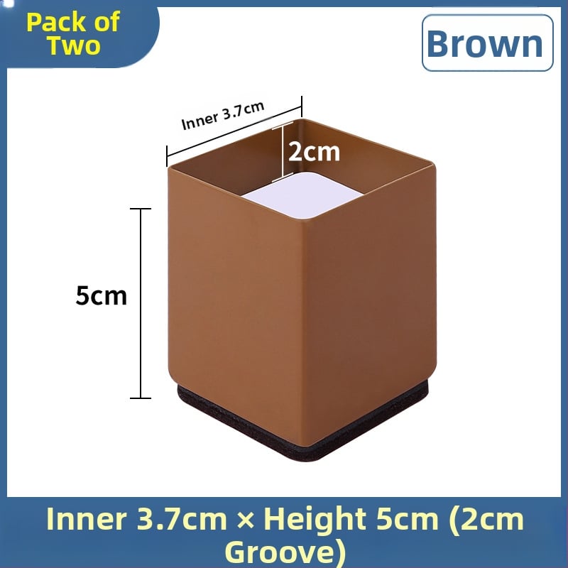Πέλμα ποδιού από ανθρακούχο χάλυβα με αυλάκωση για πόδια καναπέ και τραπεζιού, τετράγωνο σχήμα, μη ολισθηρό, ύψος 2 cm, μοντέρνος μινιμαλιστικός στυλ