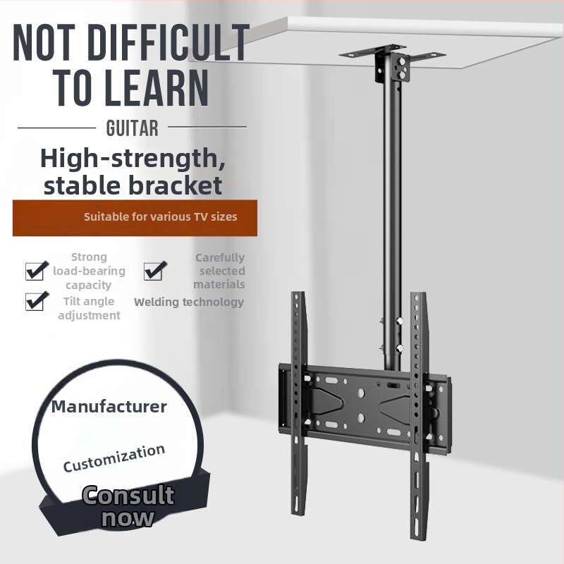 Stropný držiak na televízor, kovová konštrukcia, kompatibilný so Smart TV, model DJCB-03, nosnosť 40 kg