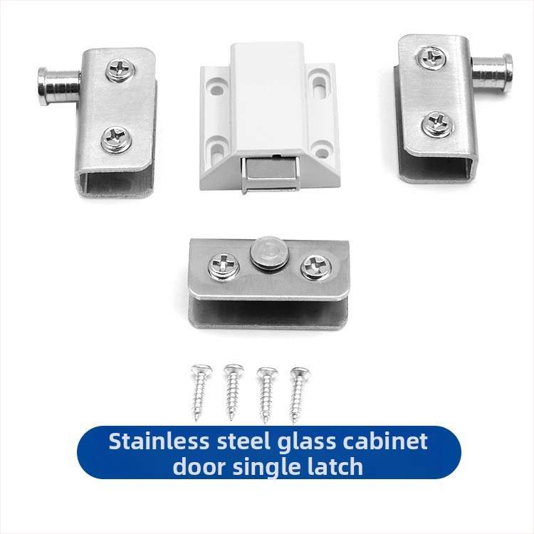 Asabie stopper πόρτας για γυάλινους βιτρίνες – αόρατος μηχανισμός ανάκρουσης με ελατήριο μαγνητικός, πλαστικό και ανοξείδωτο ατσάλι, εσωτερική χρήση, μοντέρνος μινιμαλισμός, ένα- και διπλό άγγιγμα