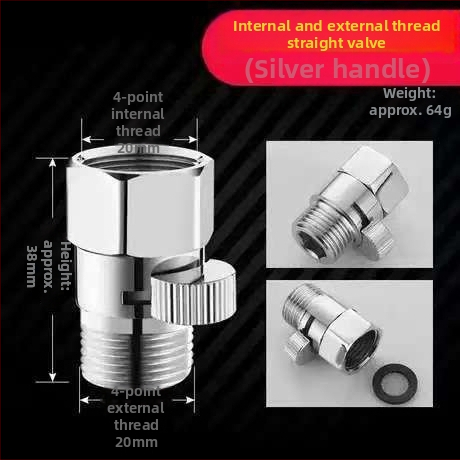 Duș manual cu comutator rapid – conexiție internă/externă, cupru, stil modern minimalist