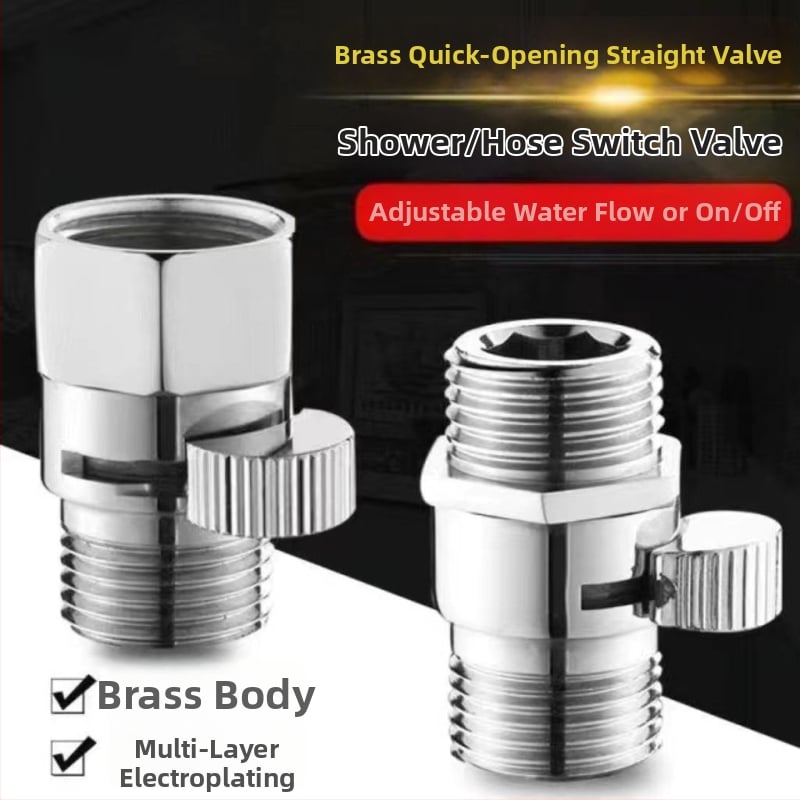 Duș manual cu comutator rapid – conexiție internă/externă, cupru, stil modern minimalist