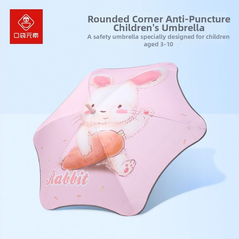 Detský zložený dážďnik s vlastným textovým logom - rám so 6 rebrami, hliníková tyč, polyesterová látka, ručné otváranie a zatváranie.