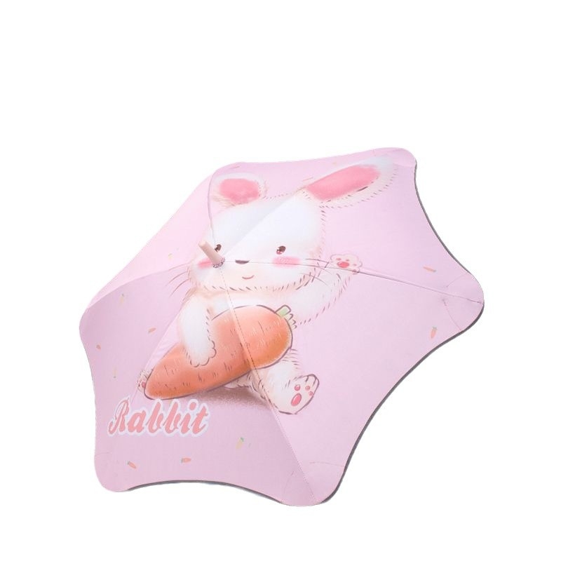 Gyerekeknek készített összecsukható esernyő személyre szabható szöveges logóval - 6 bordás váz, alumínium cső, poliészter szövet, kézi nyitás-zárás.