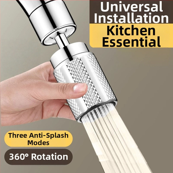 Adaptor universal pentru robinet cu prelungitor de bucătărie, adaptor rotativ și aerator cu filtru (Material: ABS; Stil: Simplitate modernă; Brand: Clean and Special; Funcție: canelare cu trei trepte)