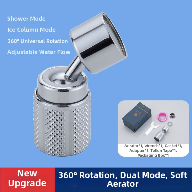 Adaptor universal pentru robinet cu prelungitor de bucătărie, adaptor rotativ și aerator cu filtru (Material: ABS; Stil: Simplitate modernă; Brand: Clean and Special; Funcție: canelare cu trei trepte)