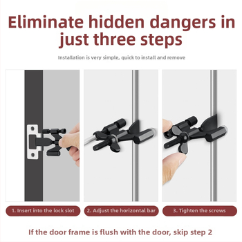 Bez bušenja — vrata stopper za gornju sigurnost, protiv krađe i kućni alarm — Model 00121, Materijal: cinkova legura + željezo + silika gel; Završna obrada: elektropoliranje; Konstrukcija: standardni tip; Način upravljanja: ručni; Marka: Jiubo