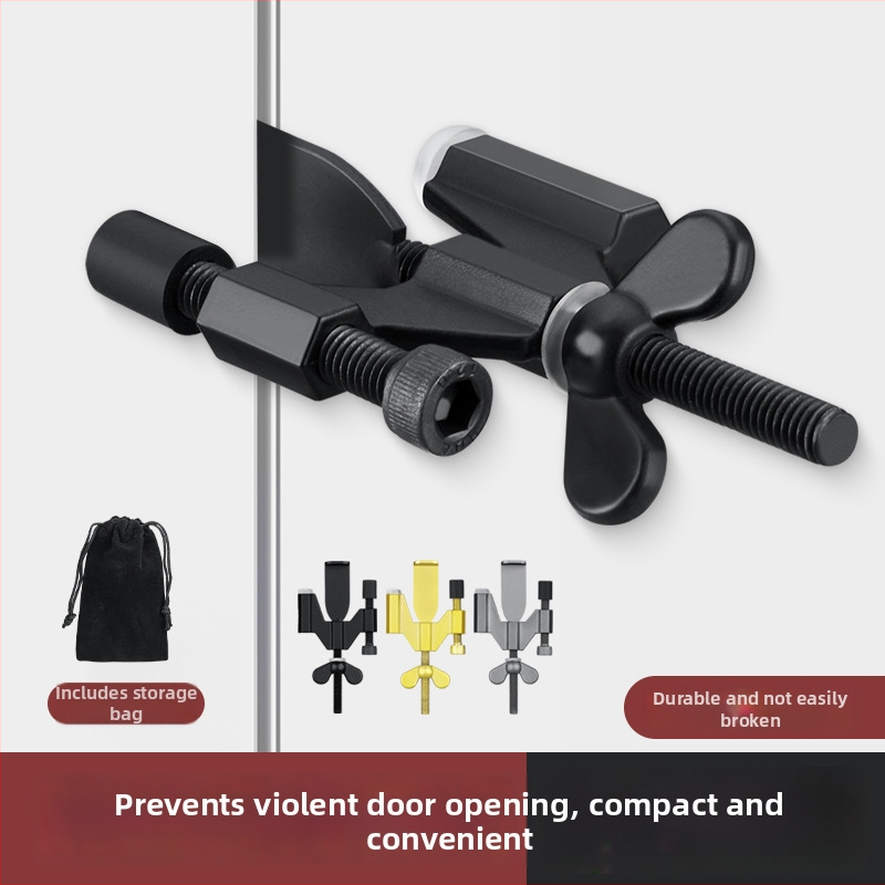 Bez bušenja — vrata stopper za gornju sigurnost, protiv krađe i kućni alarm — Model 00121, Materijal: cinkova legura + željezo + silika gel; Završna obrada: elektropoliranje; Konstrukcija: standardni tip; Način upravljanja: ručni; Marka: Jiubo