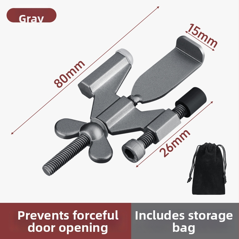 Bez bušenja — vrata stopper za gornju sigurnost, protiv krađe i kućni alarm — Model 00121, Materijal: cinkova legura + željezo + silika gel; Završna obrada: elektropoliranje; Konstrukcija: standardni tip; Način upravljanja: ručni; Marka: Jiubo