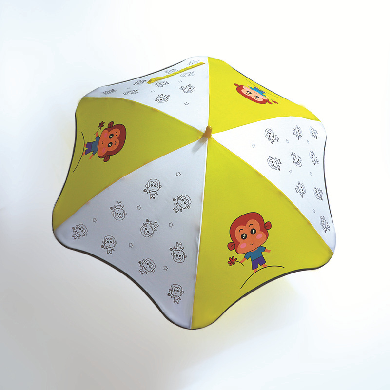 Umbrelă pentru copii cu mâner lung, sigură și ușoară, cu 8 spițe, material poliester 210T, deschidere și închidere manuală, imprimare logo, personalizare