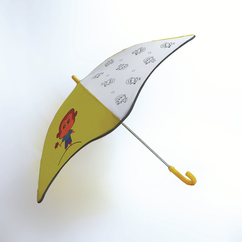 Umbrelă pentru copii cu mâner lung, sigură și ușoară, cu 8 spițe, material poliester 210T, deschidere și închidere manuală, imprimare logo, personalizare