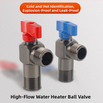 Mesingani kutni kuglični ventil za plinski bojler visok protok, potpuno otvoreno kugličko jezgro, ventil za toplu i hladnu vodu, 4-točkové otvorenje