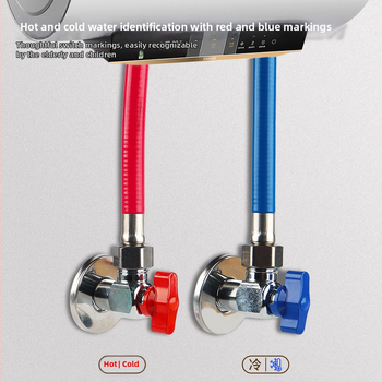 Mesingani kutni kuglični ventil za plinski bojler visok protok, potpuno otvoreno kugličko jezgro, ventil za toplu i hladnu vodu, 4-točkové otvorenje