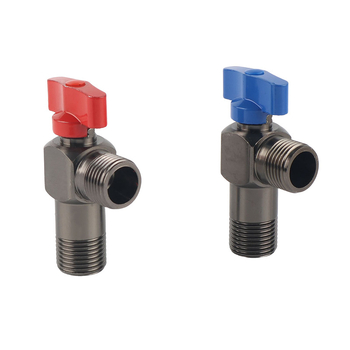 Mesingani kutni kuglični ventil za plinski bojler visok protok, potpuno otvoreno kugličko jezgro, ventil za toplu i hladnu vodu, 4-točkové otvorenje