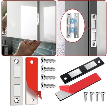 Kétoldali mágneses vonzással rendelkező, kibővített szekrény tolóajtóval, fogantyú nélküli