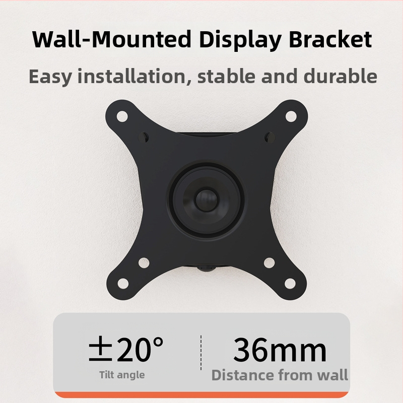 Držiak monitora na stenu – kompaktný a odolný, otáčavý a nastaviteľný; Materiál: studená valcovaná oceľ; Model: D13F; Hmotnosť: 2000 g