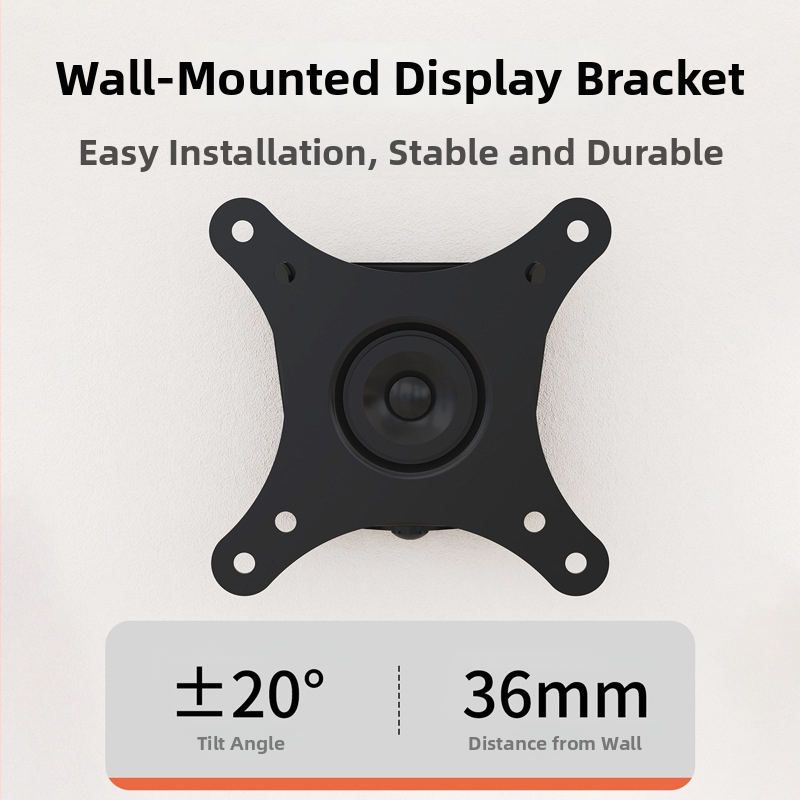 Držiak monitora na stenu – kompaktný a odolný, otáčavý a nastaviteľný; Materiál: studená valcovaná oceľ; Model: D13F; Hmotnosť: 2000 g