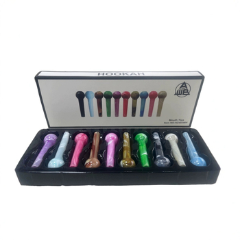 Cijev za nargilu od smole – okrugli produženi dizajn, 12 komada u kutiji, tisk logotipa dostupan