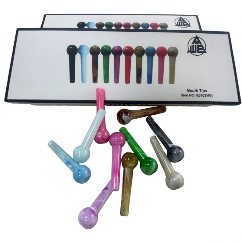 Cijev za nargilu od smole – okrugli produženi dizajn, 12 komada u kutiji, tisk logotipa dostupan