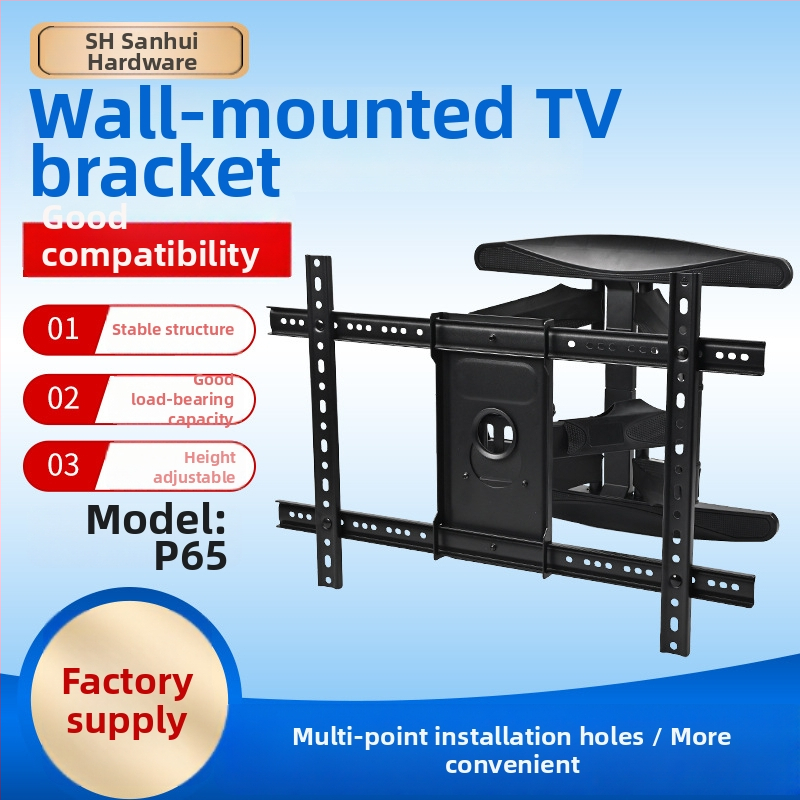 Univerzálny nástenný držiak na televízor, otáčací teleskopický ramen, vysúvateľný, z ocele za studena valcovanej