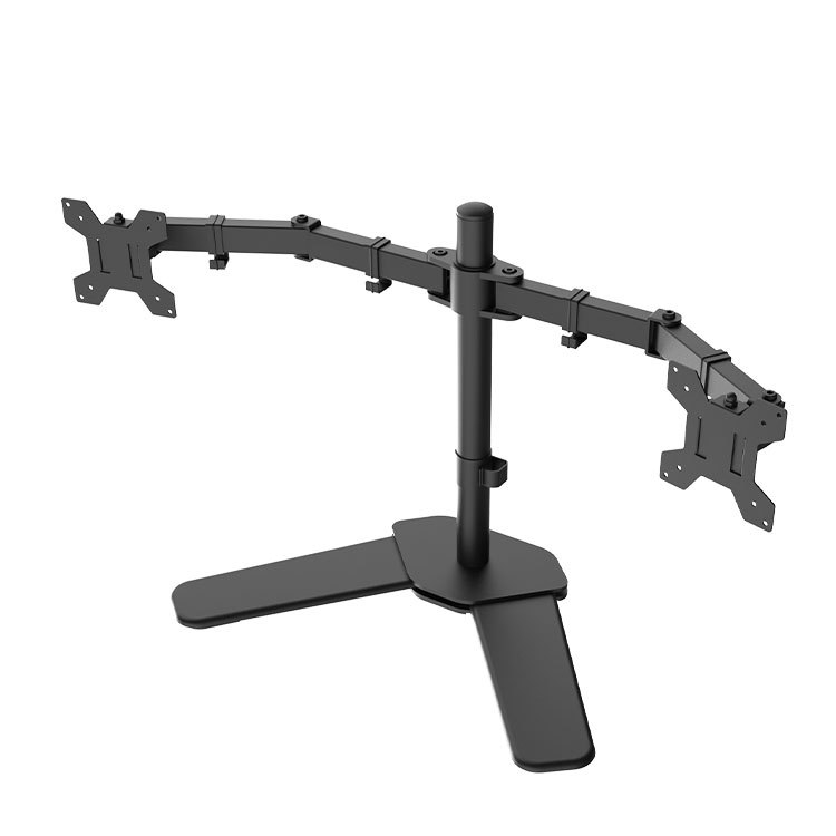 Kétkaros LCD kijelzőtartó asztali, függőleges, forgatható és teleszkóposan állítható, Modell M042, vas + műanyag