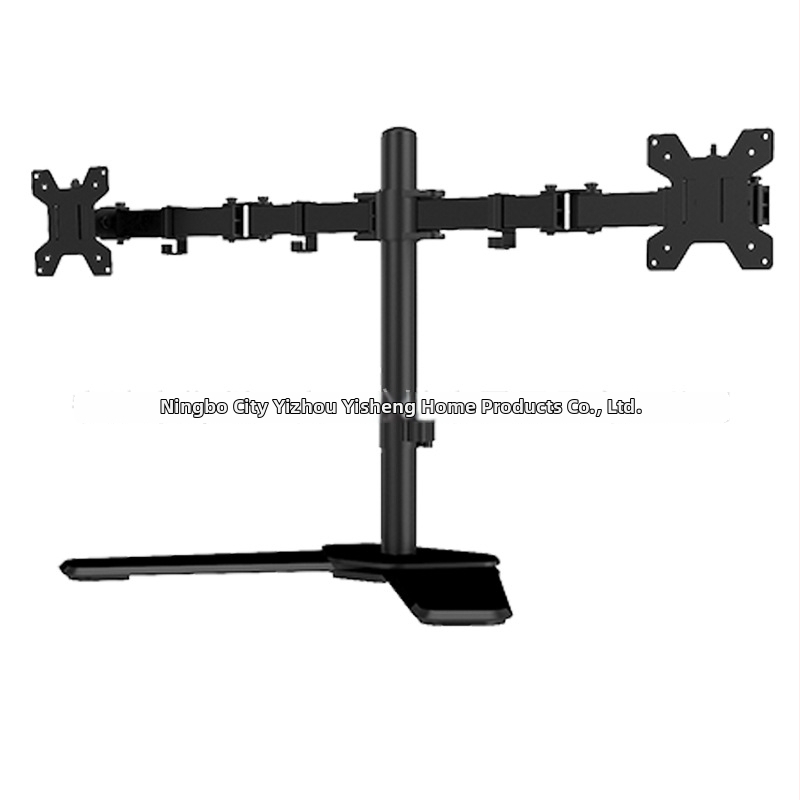 Kétkaros LCD kijelzőtartó asztali, függőleges, forgatható és teleszkóposan állítható, Modell M042, vas + műanyag