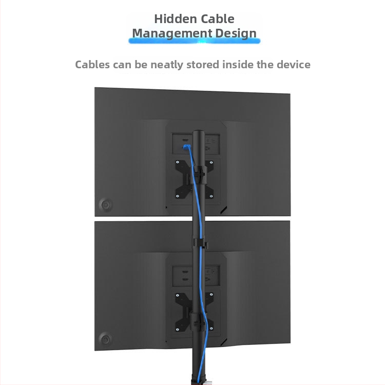 Két monitorhoz zárható asztali klipekkel rögzíthető állvány, kar nélkül, forgatható teleszkópos beállítás, mechanikus működtetés, modell M063