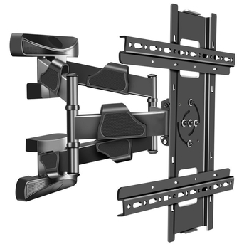 Šestokraki rotirajući zidni nosač za televizor s mogućnošću prijelaza između horizontalne i vertikalne pozicije; izrađen od hladno valjanog čelika i ABS-a.