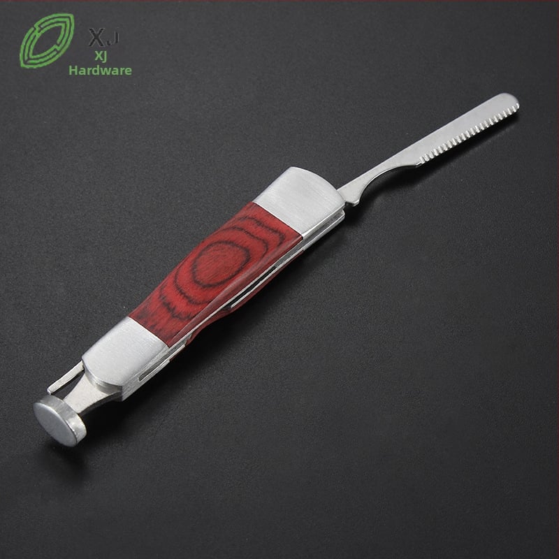 Nož za lulu s ravnim čeličnim vrhom, tijelo od nehrđajućeg čelika, drveni završetak — Xinjun Hardware, model xj015, višekratna upotreba