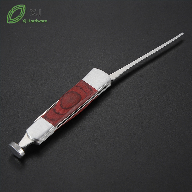 Nož za lulu s ravnim čeličnim vrhom, tijelo od nehrđajućeg čelika, drveni završetak — Xinjun Hardware, model xj015, višekratna upotreba
