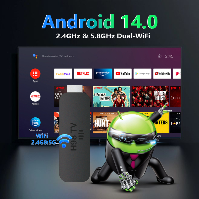 Android TV Box H98TV, Διπύρηνο Amlogic Jingchen, 2GB RAM, 16GB αποθήκευση, Full HD 1920x1080, Wi-Fi, HDMI, USB