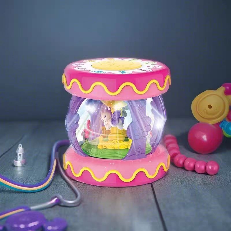 Gyerekek oktató dobtárgy fényekkel és zenével – műanyagból, Son márka, színes dobozos csomagolás, 0–3 éveseknek, 2025-ös megjelenés