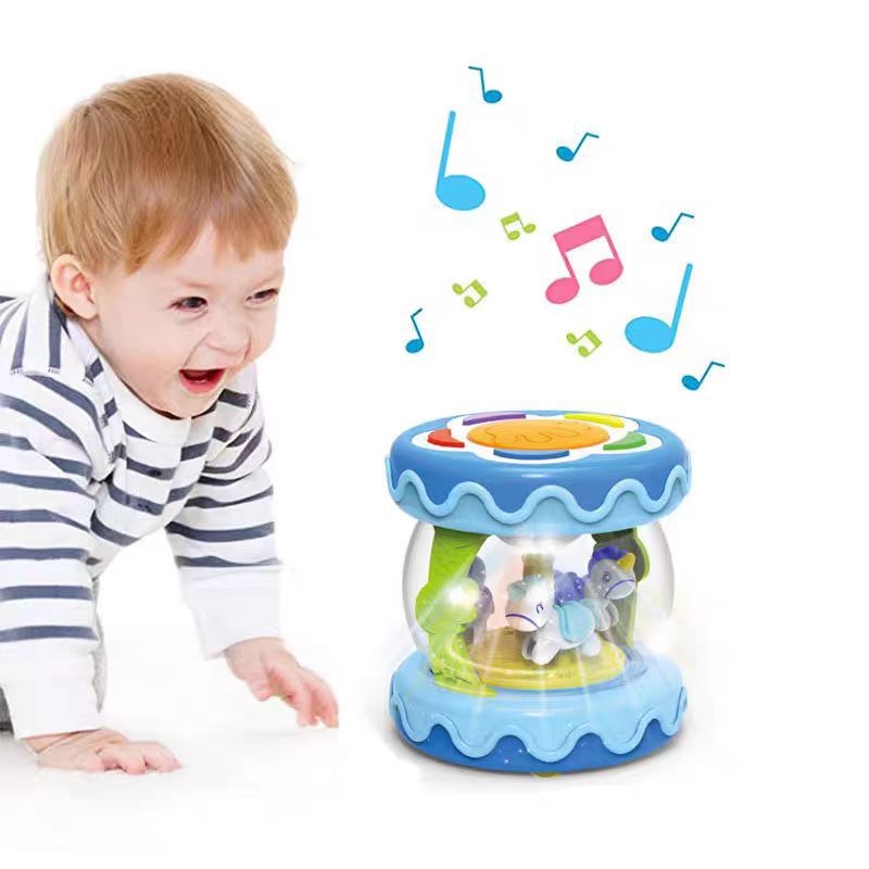 Gyerekek oktató dobtárgy fényekkel és zenével – műanyagból, Son márka, színes dobozos csomagolás, 0–3 éveseknek, 2025-ös megjelenés