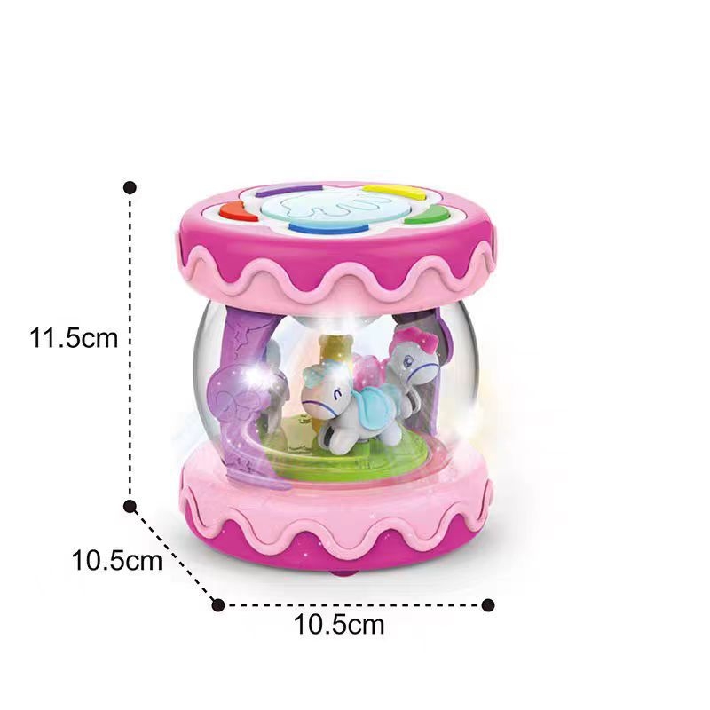 Gyerekek oktató dobtárgy fényekkel és zenével – műanyagból, Son márka, színes dobozos csomagolás, 0–3 éveseknek, 2025-ös megjelenés