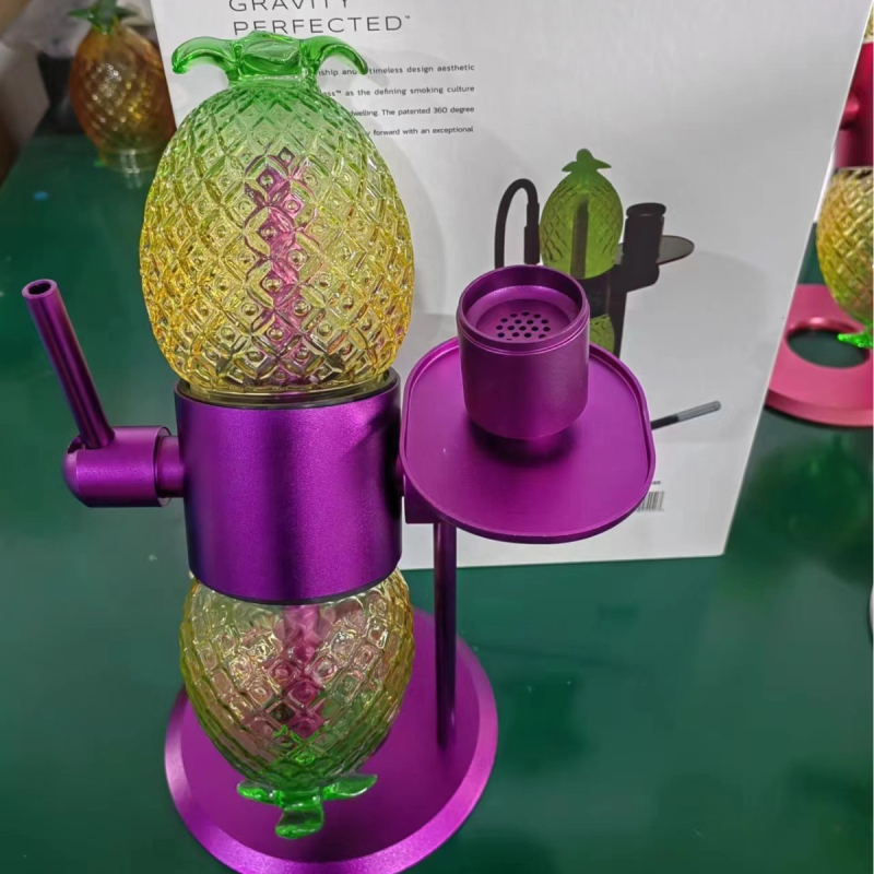 Ananas gravitacijska nargila, 360° okret, metalna konstrukcija, podrijetlo Zhejiang, 4 komada u kutiji, tisk logotipa dostupan, prilagođavanje dostupno