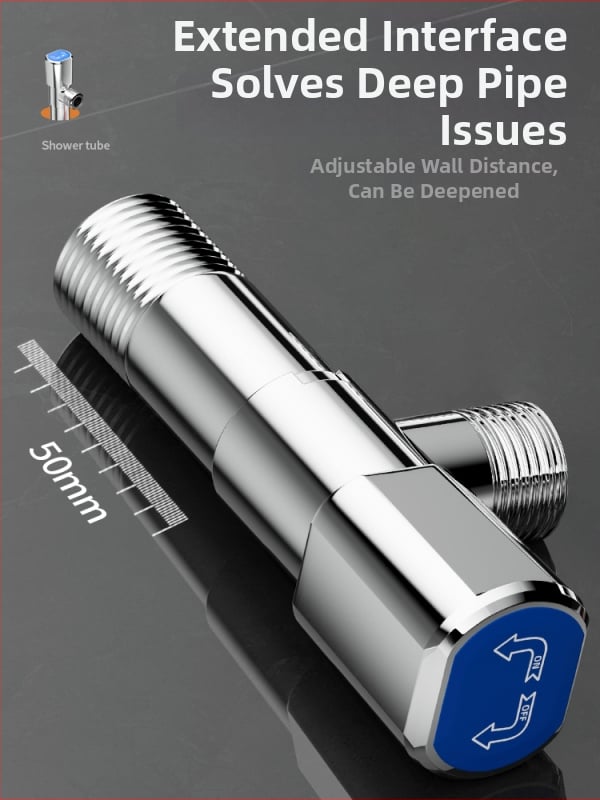 Ventil triunghiular din cupru pentru boiler cu conector prelungit îngroșat și supapă în formă de opt